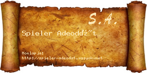 Spieler Adeodát névjegykártya